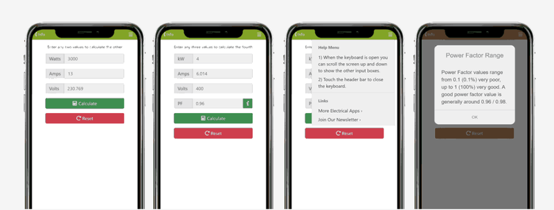 Watts Amps Volts Calculator