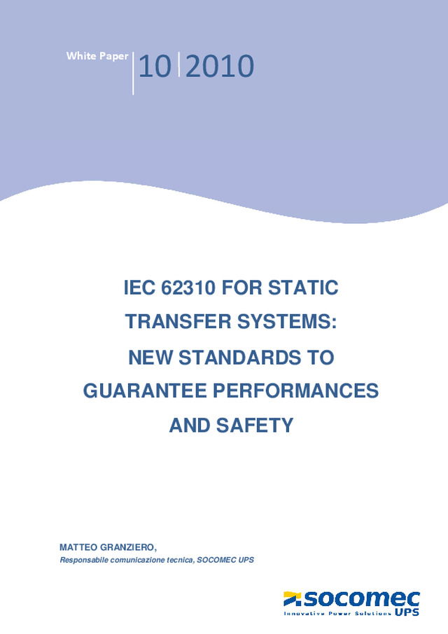 IEC 62310 for static transfer systems