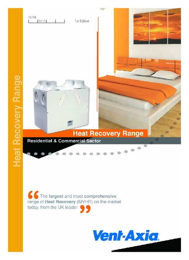Vent-Axia - Heat Recovery Range