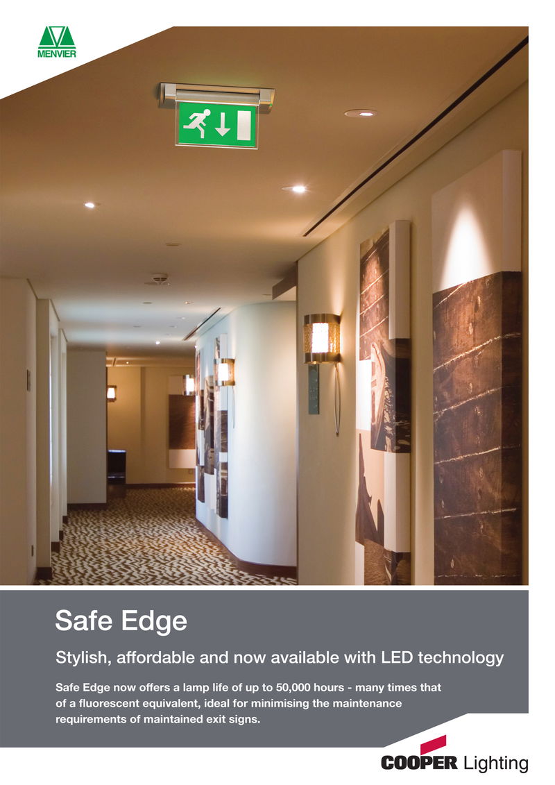 Menvier Safe Edge Exit Sign - stylish affordable and now available with LED technology