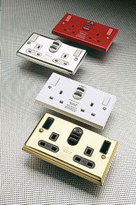 Two-gang RCD-protected socket-outlets