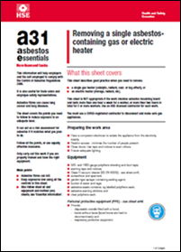 Removing a single asbestos-containing gas or electric heater - An HSE guidance sheet