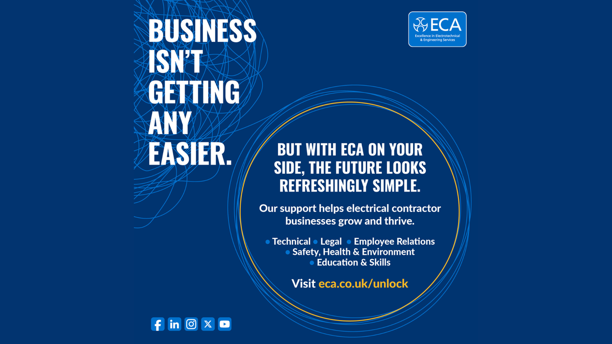 ECA is the UK's leading membership body for electrical contractors, we help businesses prepare for whatever's next
