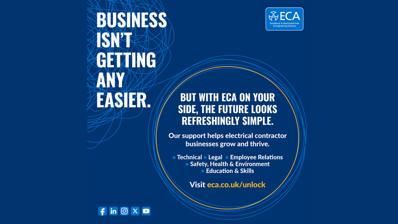 ECA is the UK's leading membership body for electrical contractors, we help businesses prepare for whatever's next