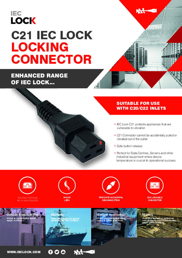 C21 IEC lock locking connector