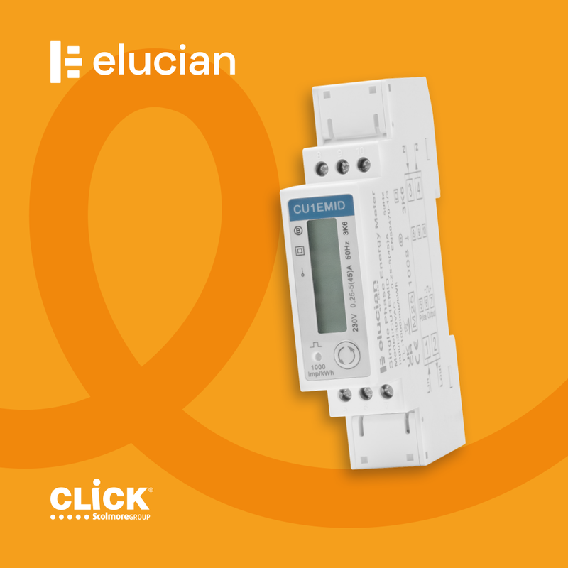 Click Scolmore launches the Elucian single width, Single Phase Energy Meter