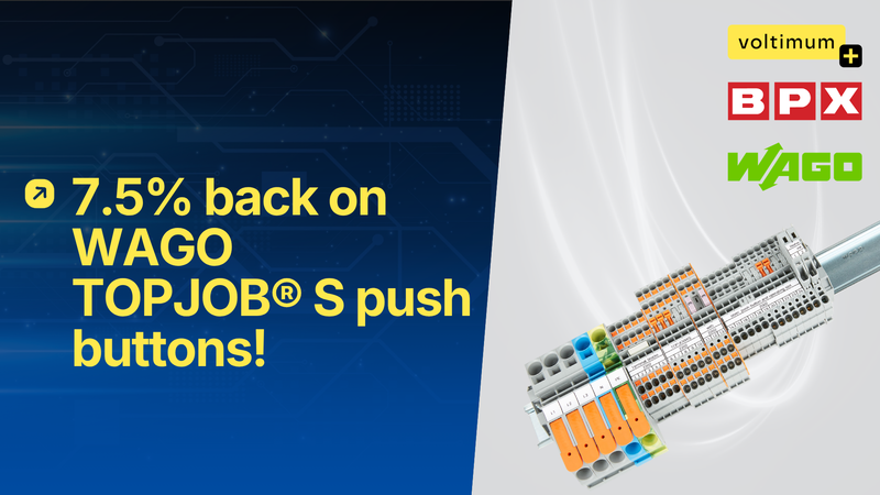 Earn 7.5% back on WAGO terminal blocks at BPX!