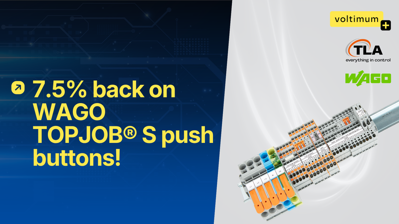 Earn 7.5% back on WAGO terminal blocks at TLA!